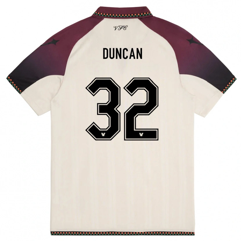 Danxen Kvinnor Alfred Duncan #32 Krämfärgad Vinröd Bortatröja Matchtröjor 2025/26 Tröjor T-Tröja