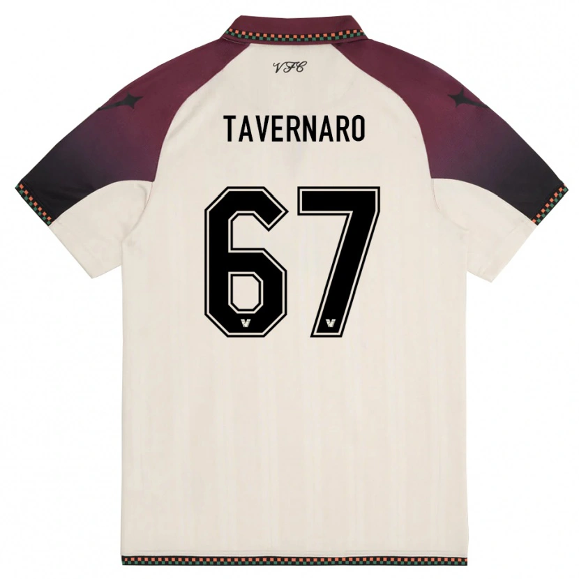 Danxen Kvinnor Federico Tavernaro #67 Krämfärgad Vinröd Bortatröja Matchtröjor 2025/26 Tröjor T-Tröja