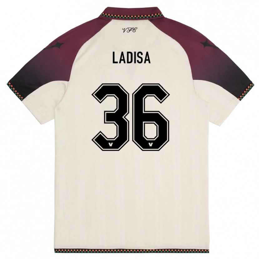 Danxen Kvinnor Marco Ladisa #36 Krämfärgad Vinröd Bortatröja Matchtröjor 2025/26 Tröjor T-Tröja