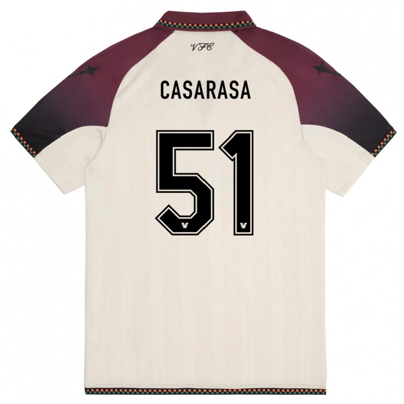 Danxen Kvinnor Asia Casarasa #51 Krämfärgad Vinröd Bortatröja Matchtröjor 2025/26 Tröjor T-Tröja