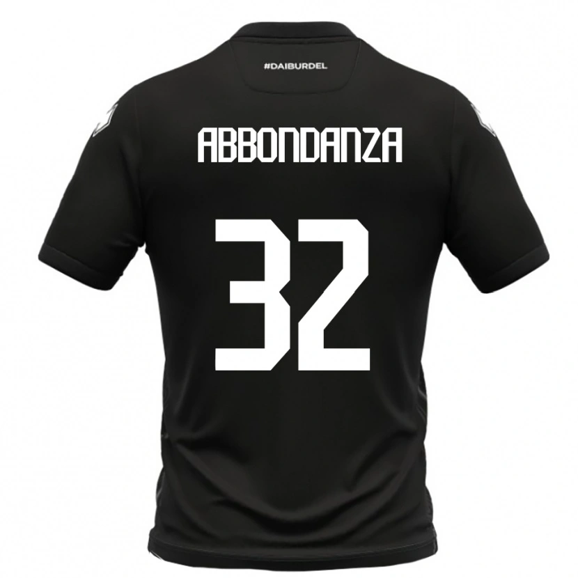 Danxen Kvinnor Simone Abbondanza #32 Svart Vit Bortatröja Matchtröjor 2025/26 Tröjor T-Tröja