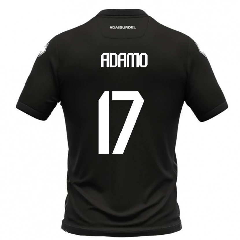 Danxen Kvinnor Emanuele Adamo #17 Svart Vit Bortatröja Matchtröjor 2025/26 Tröjor T-Tröja