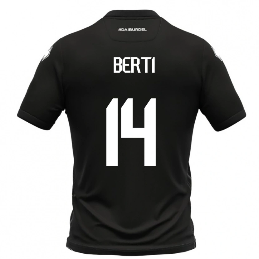 Danxen Kvinnor Tommaso Berti #14 Svart Vit Bortatröja Matchtröjor 2025/26 Tröjor T-Tröja