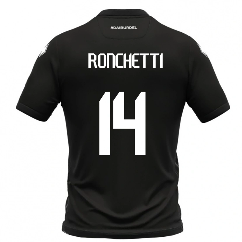 Danxen Kvinnor Filippo Ronchetti #14 Svart Vit Bortatröja Matchtröjor 2025/26 Tröjor T-Tröja