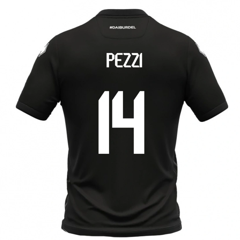 Danxen Kvinnor Alessandro Pezzi #14 Svart Vit Bortatröja Matchtröjor 2025/26 Tröjor T-Tröja