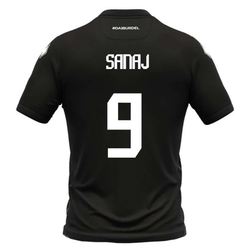 Danxen Kvinnor Daniel Sanaj #9 Svart Vit Bortatröja Matchtröjor 2025/26 Tröjor T-Tröja