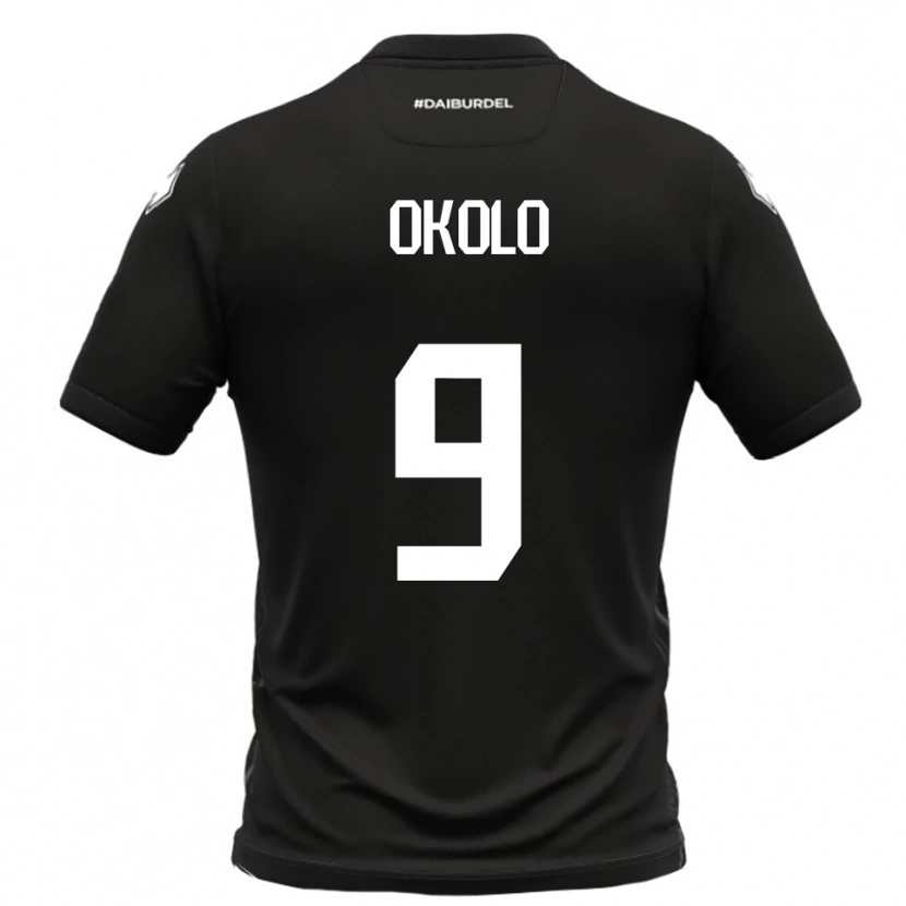 Danxen Kvinnor Daniel Okolo #9 Svart Vit Bortatröja Matchtröjor 2025/26 Tröjor T-Tröja