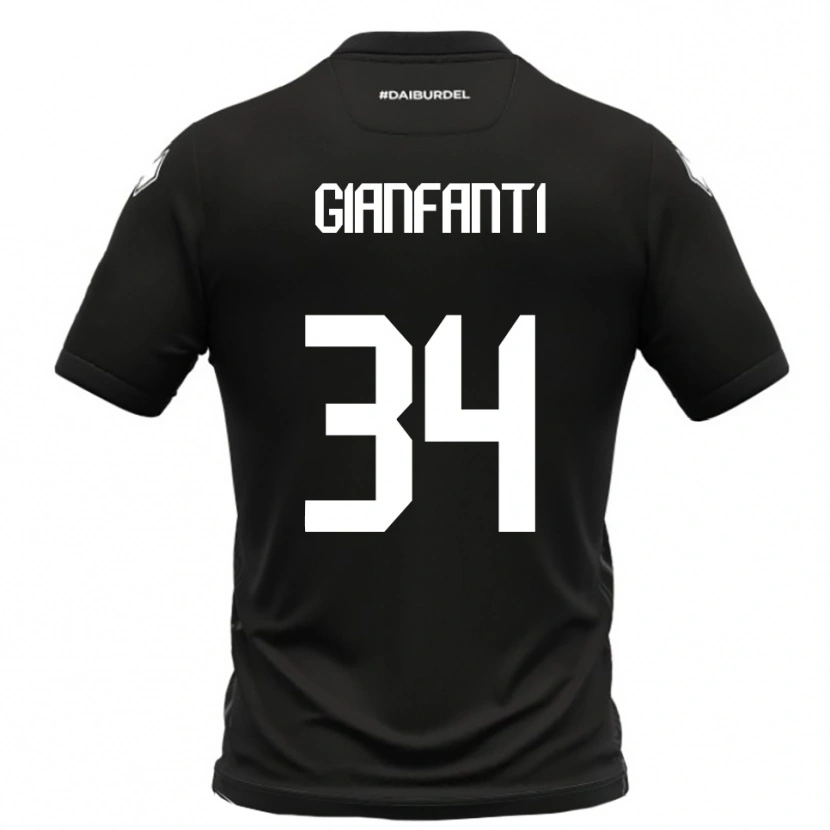 Danxen Kvinnor Simone Gianfanti #34 Svart Vit Bortatröja Matchtröjor 2025/26 Tröjor T-Tröja