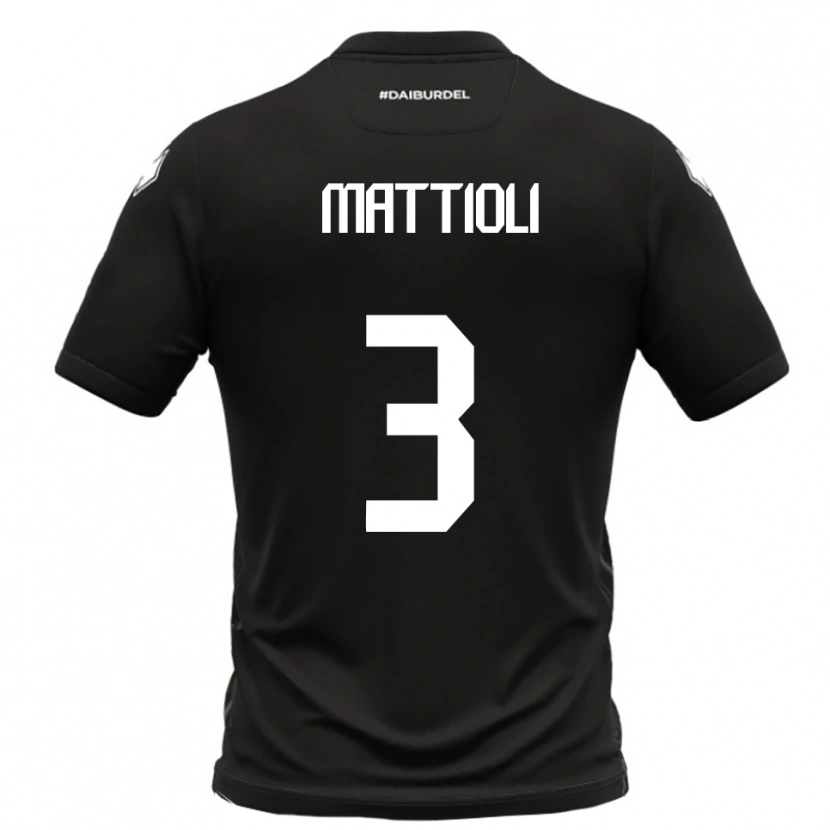 Danxen Kvinnor Giovanni Mattioli #3 Svart Vit Bortatröja Matchtröjor 2025/26 Tröjor T-Tröja