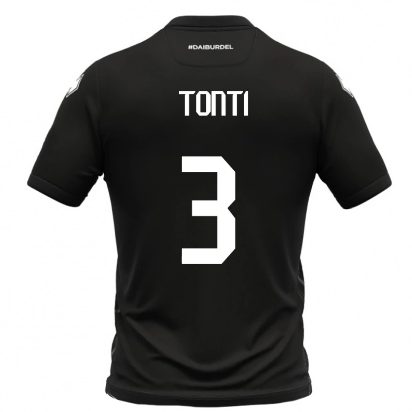 Danxen Kvinnor Federico Tonti #3 Svart Vit Bortatröja Matchtröjor 2025/26 Tröjor T-Tröja