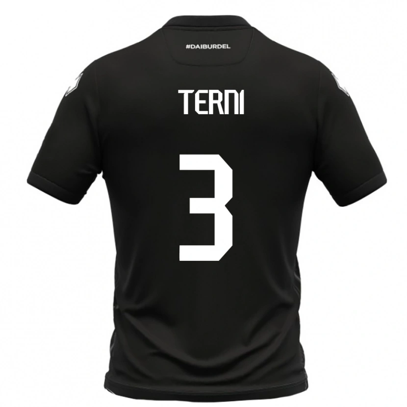 Danxen Kvinnor Filippo Terni #3 Svart Vit Bortatröja Matchtröjor 2025/26 Tröjor T-Tröja