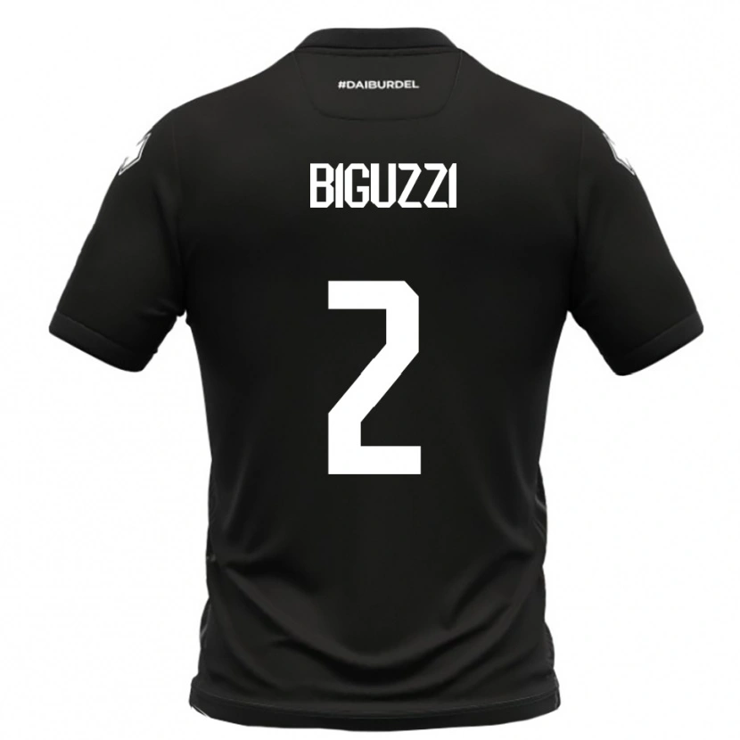 Danxen Kvinnor Riccardo Biguzzi #2 Svart Vit Bortatröja Matchtröjor 2025/26 Tröjor T-Tröja