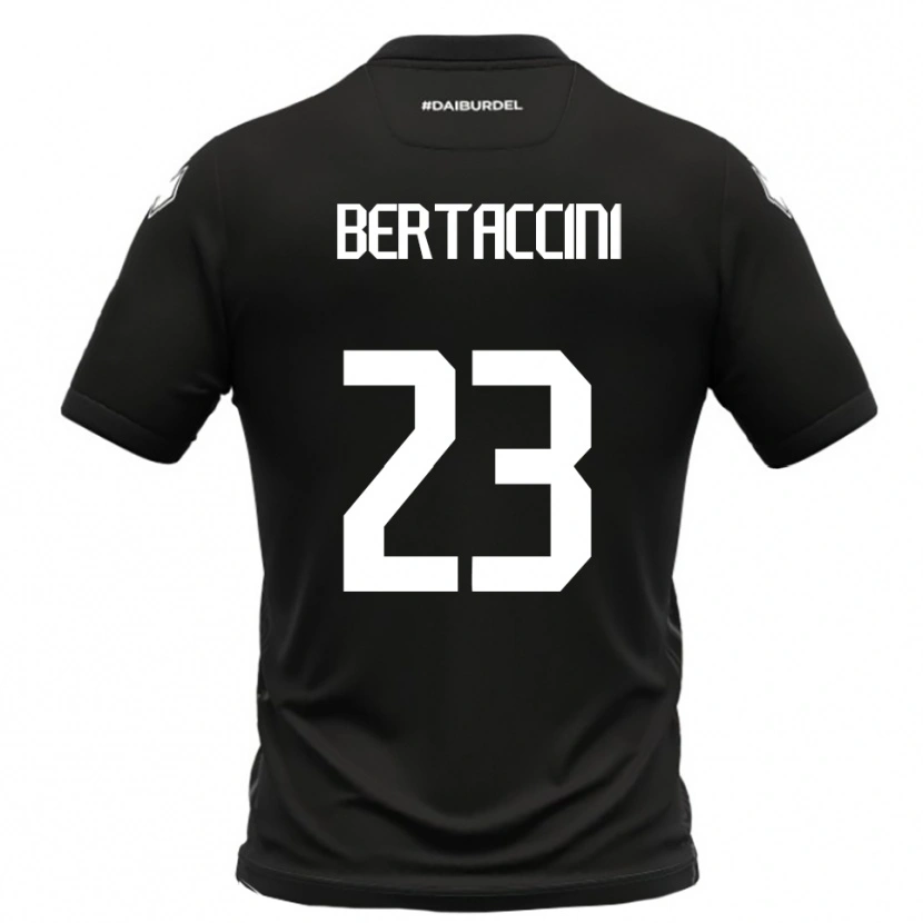 Danxen Kvinnor Filippo Bertaccini #23 Svart Vit Bortatröja Matchtröjor 2025/26 Tröjor T-Tröja