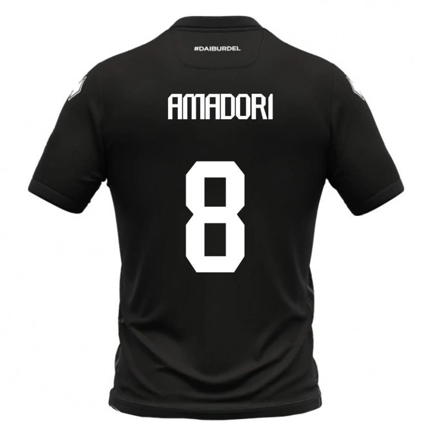 Danxen Kvinnor Emilio Amadori #8 Svart Vit Bortatröja Matchtröjor 2025/26 Tröjor T-Tröja
