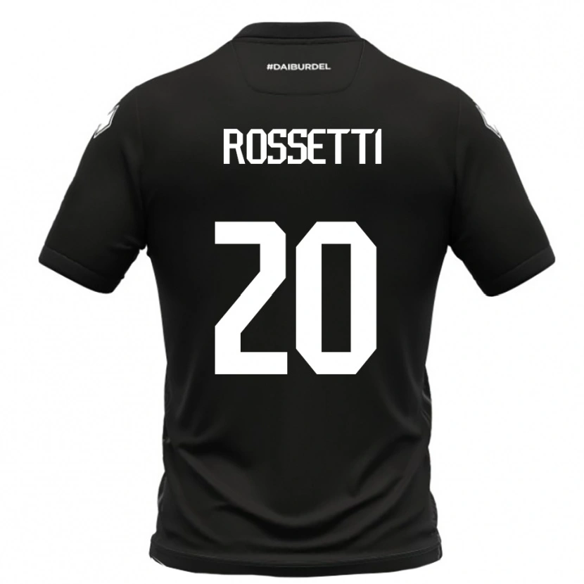 Danxen Kvinnor Maurizio Rossetti #20 Svart Vit Bortatröja Matchtröjor 2025/26 Tröjor T-Tröja