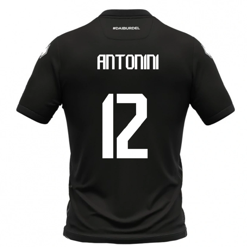 Danxen Kvinnor Francesco Antonini #12 Svart Vit Bortatröja Matchtröjor 2025/26 Tröjor T-Tröja