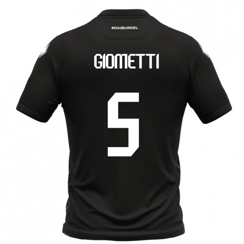 Danxen Kvinnor Edoardo Giometti #5 Svart Vit Bortatröja Matchtröjor 2025/26 Tröjor T-Tröja