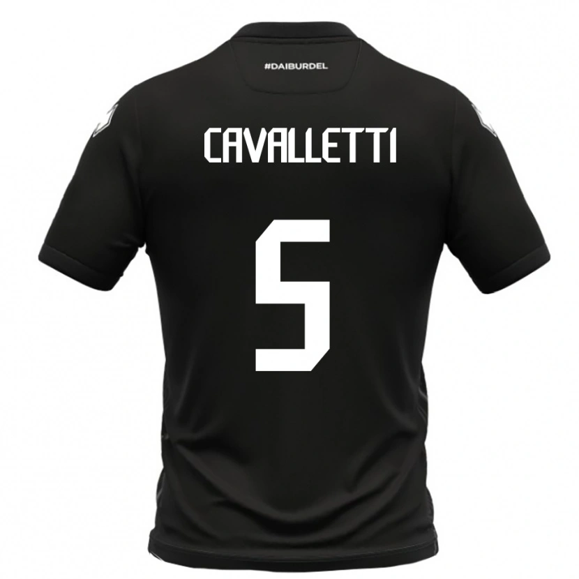 Danxen Kvinnor Pietro Cavalletti #5 Svart Vit Bortatröja Matchtröjor 2025/26 Tröjor T-Tröja