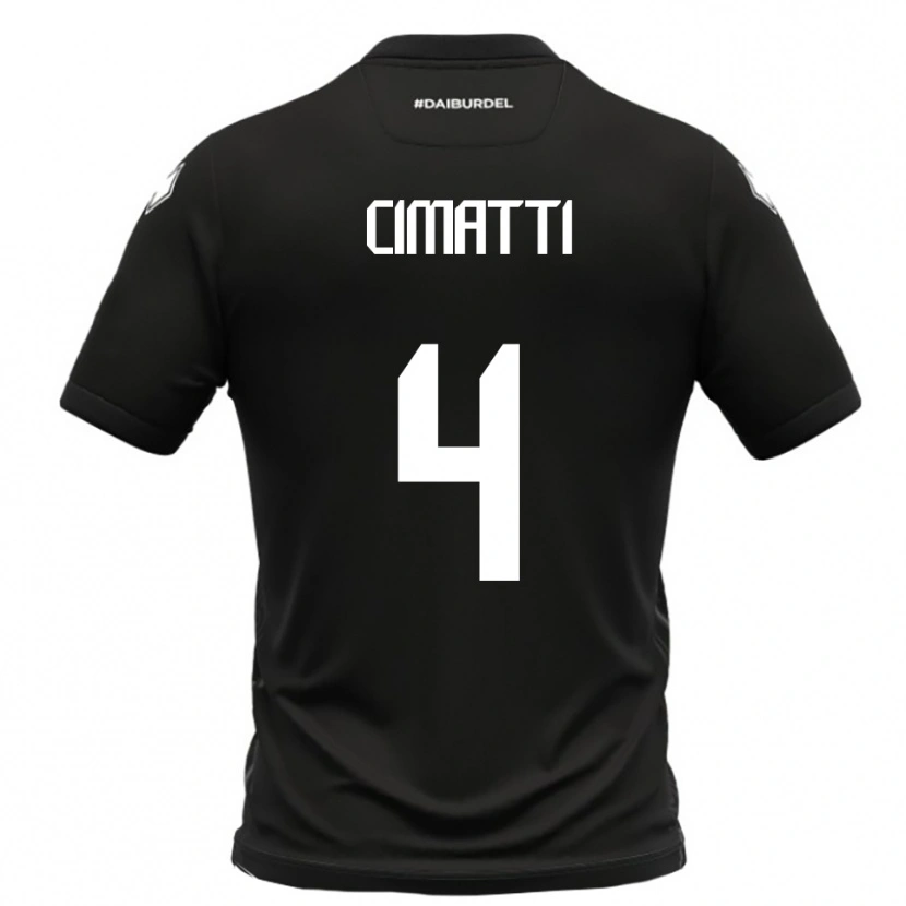 Danxen Kvinnor Edoardo Cimatti #4 Svart Vit Bortatröja Matchtröjor 2025/26 Tröjor T-Tröja