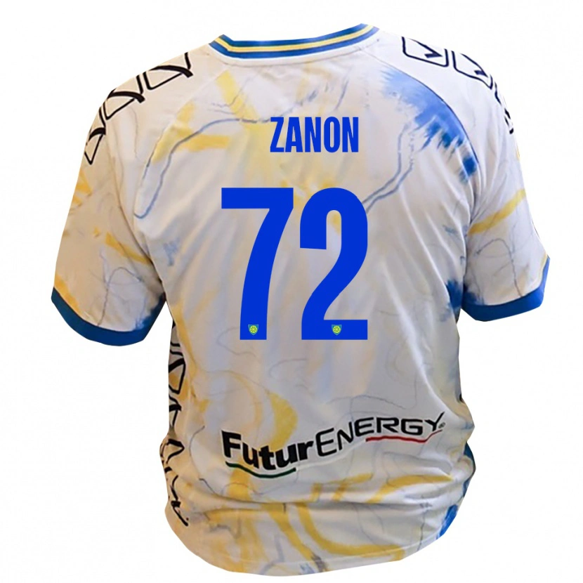 Danxen Kvinnor Simone Zanon #72 Vitt Gult Blått Bortatröja Matchtröjor 2025/26 Tröjor T-Tröja