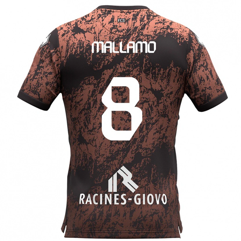 Danxen Kvinnor Alessandro Mallamo #8 Brunt Svart Bortatröja Matchtröjor 2025/26 Tröjor T-Tröja