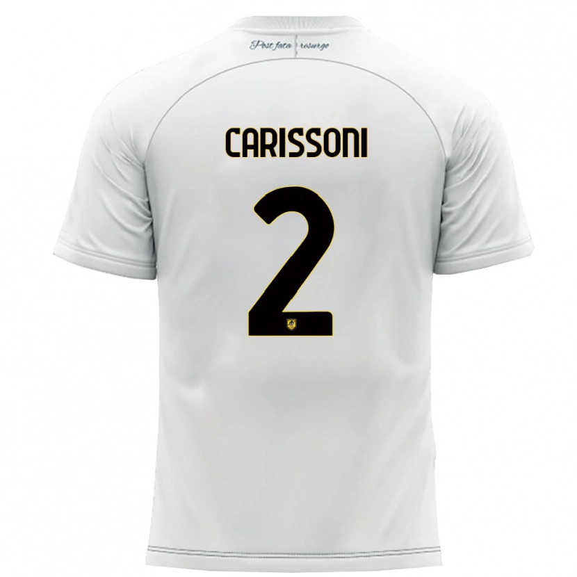 Danxen Kvinnor Lorenzo Carissoni #2 Vitt Gult Bortatröja Matchtröjor 2025/26 Tröjor T-Tröja