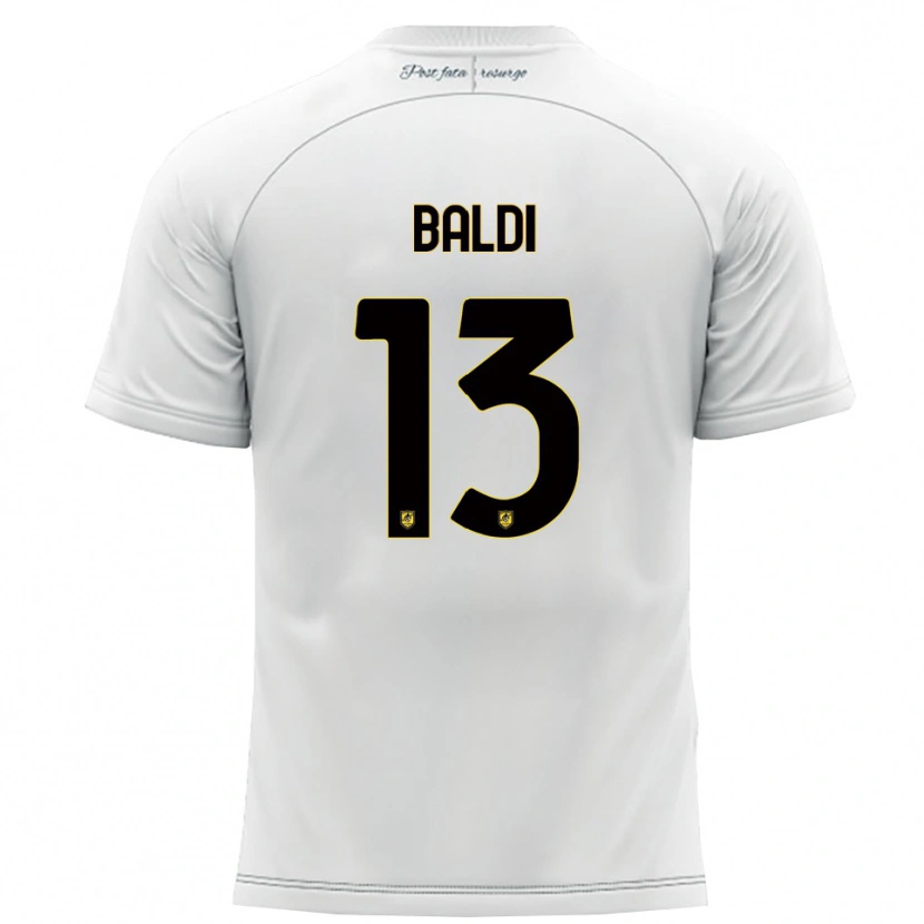 Danxen Kvinnor Matteo Baldi #13 Vitt Gult Bortatröja Matchtröjor 2025/26 Tröjor T-Tröja