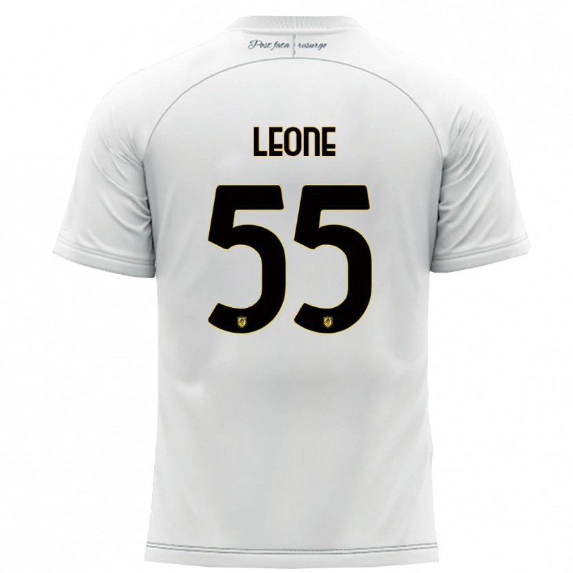 Danxen Kvinnor Giuseppe Leone #55 Vitt Gult Bortatröja Matchtröjor 2025/26 Tröjor T-Tröja