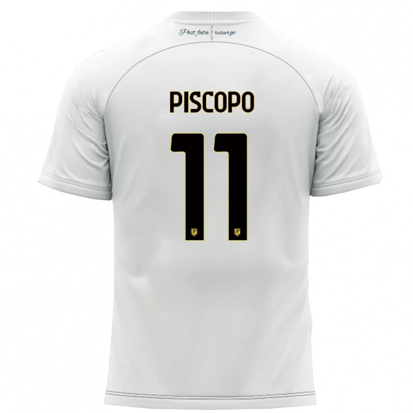 Danxen Kvinnor Kevin Piscopo #11 Vitt Gult Bortatröja Matchtröjor 2025/26 Tröjor T-Tröja