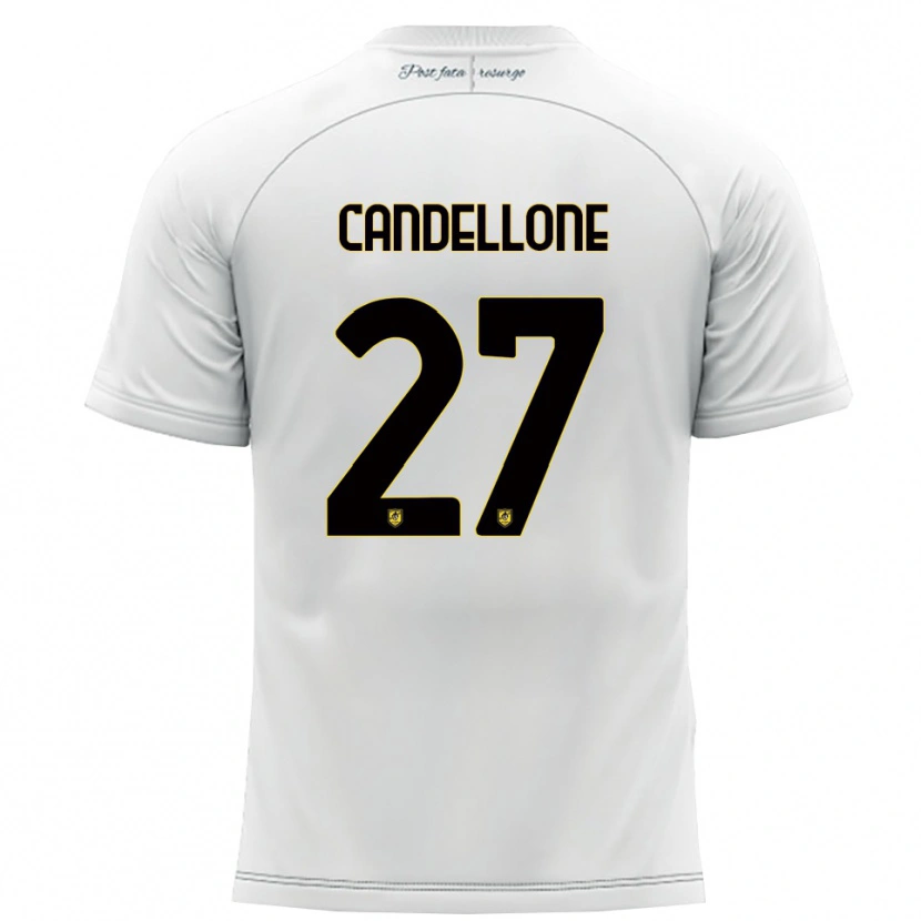 Danxen Kvinnor Leonardo Candellone #27 Vitt Gult Bortatröja Matchtröjor 2025/26 Tröjor T-Tröja