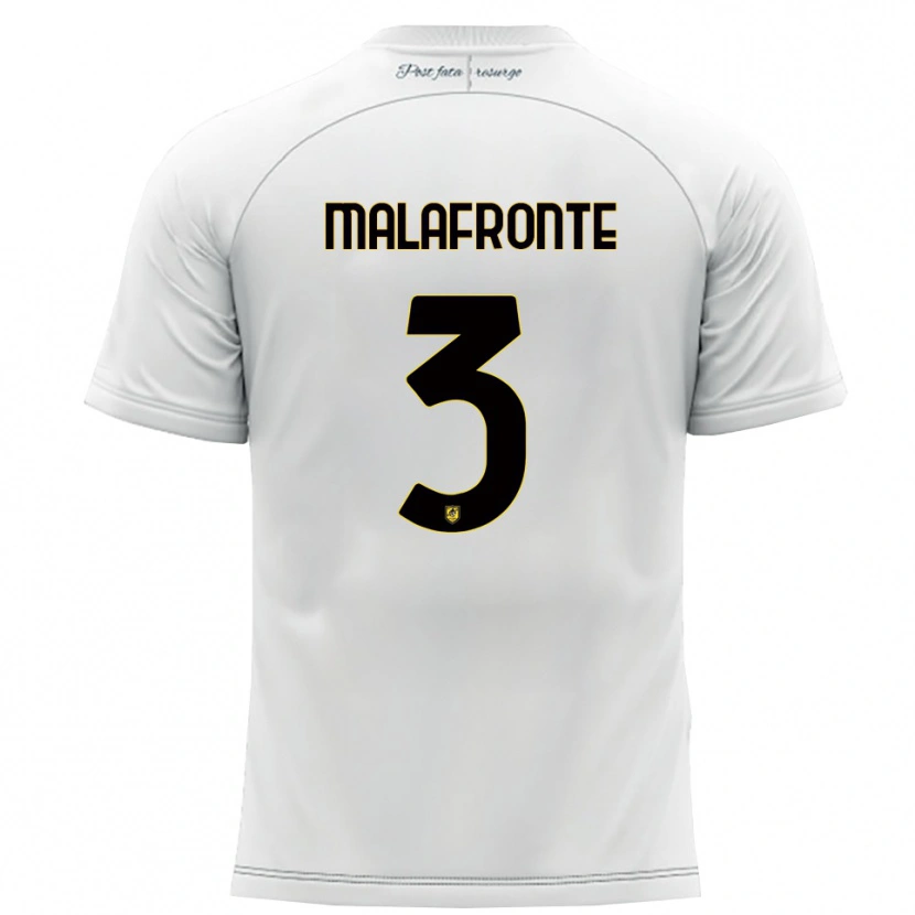 Danxen Kvinnor Salvatore Malafronte #3 Vitt Gult Bortatröja Matchtröjor 2025/26 Tröjor T-Tröja