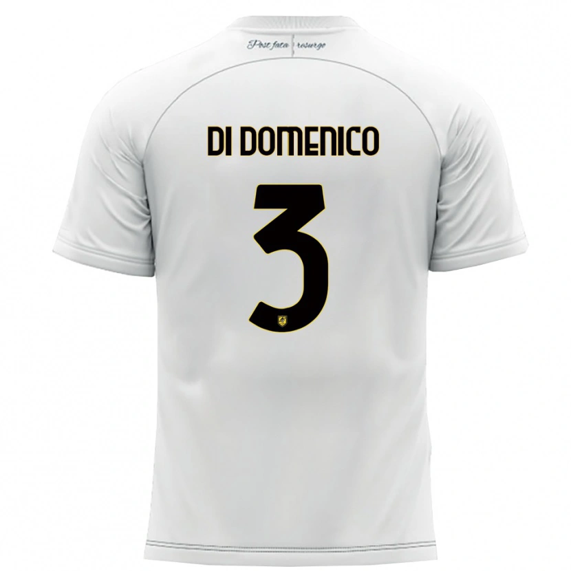 Danxen Kvinnor Alfredo Di Domenico #3 Vitt Gult Bortatröja Matchtröjor 2025/26 Tröjor T-Tröja