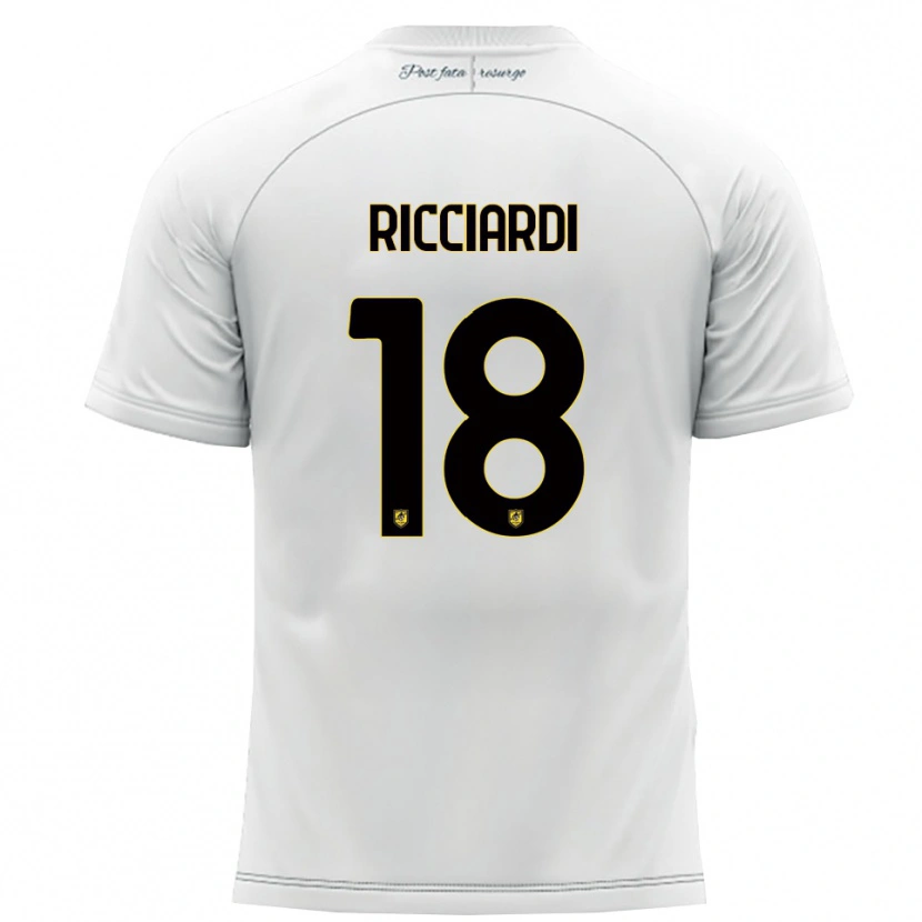 Danxen Kvinnor Claudio Ricciardi #18 Vitt Gult Bortatröja Matchtröjor 2025/26 Tröjor T-Tröja