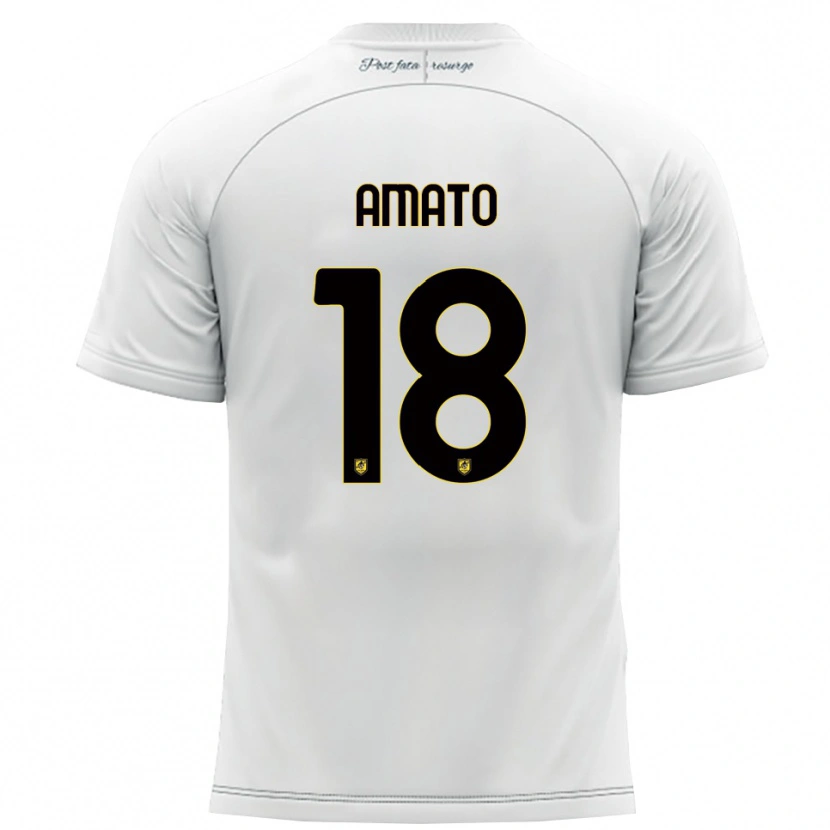 Danxen Kvinnor Pasquale Amato #18 Vitt Gult Bortatröja Matchtröjor 2025/26 Tröjor T-Tröja