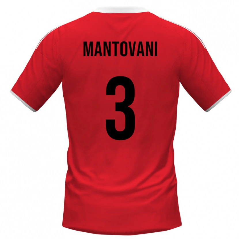 Danxen Kvinnor Valerio Mantovani #3 Röd Vit Bortatröja Matchtröjor 2025/26 Tröjor T-Tröja