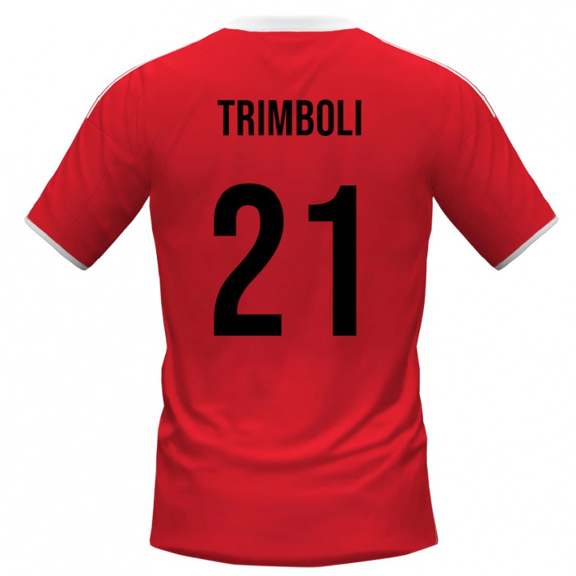 Danxen Kvinnor Simone Trimboli #21 Röd Vit Bortatröja Matchtröjor 2025/26 Tröjor T-Tröja