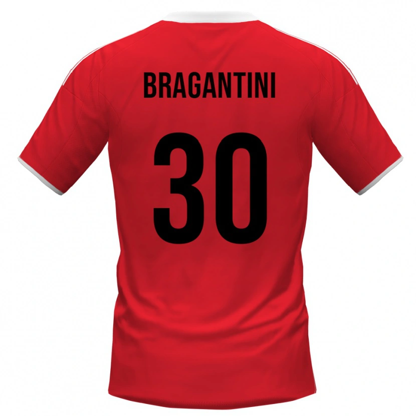Danxen Kvinnor Davide Bragantini #30 Röd Vit Bortatröja Matchtröjor 2025/26 Tröjor T-Tröja