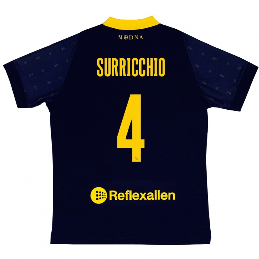 Danxen Kvinnor Jacopo Surricchio #4 Marinblå Gul Bortatröja Matchtröjor 2025/26 Tröjor T-Tröja