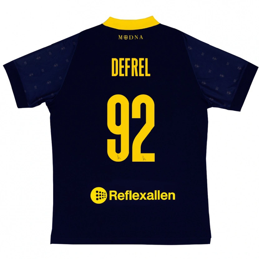 Danxen Kvinnor Grégoire Defrel #92 Marinblå Gul Bortatröja Matchtröjor 2025/26 Tröjor T-Tröja