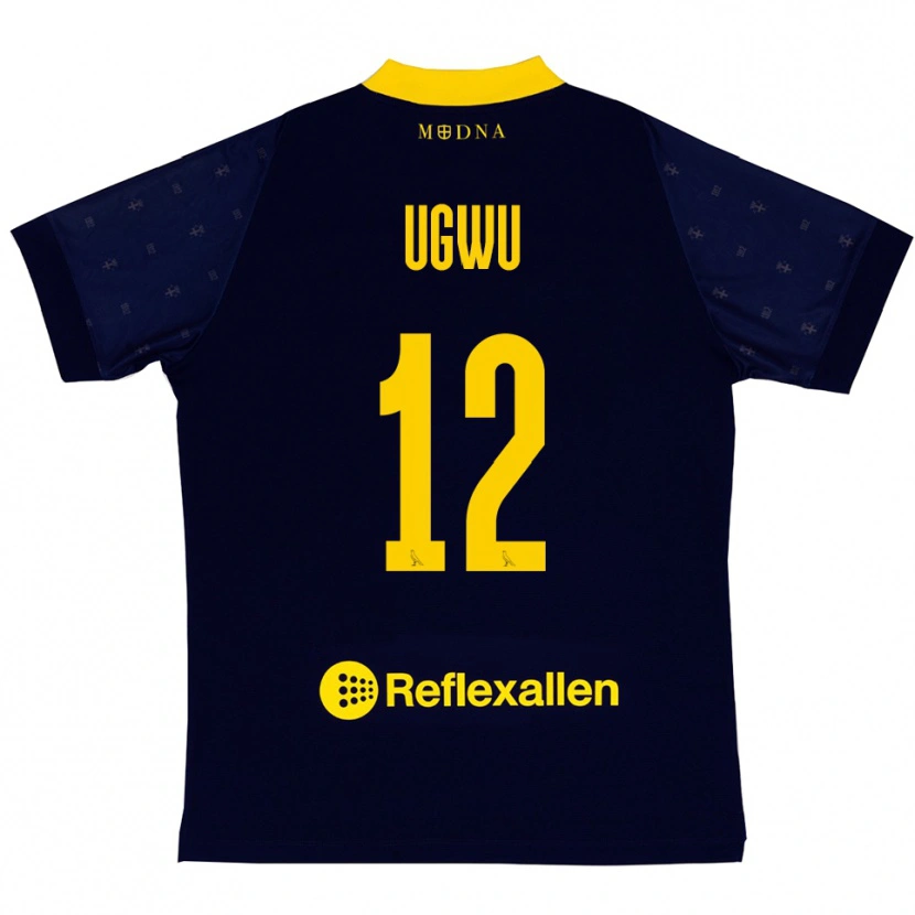 Danxen Kvinnor Ferdinand Ugwu #12 Marinblå Gul Bortatröja Matchtröjor 2025/26 Tröjor T-Tröja