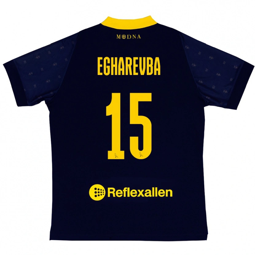 Danxen Kvinnor Treasure Egharevba #15 Marinblå Gul Bortatröja Matchtröjor 2025/26 Tröjor T-Tröja