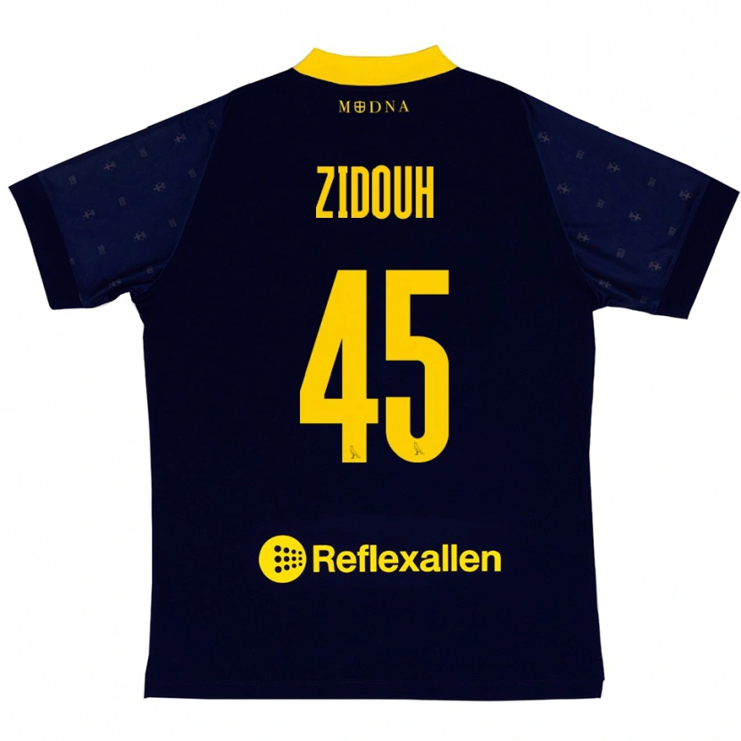 Danxen Kvinnor Taha Zidouh #45 Marinblå Gul Bortatröja Matchtröjor 2025/26 Tröjor T-Tröja