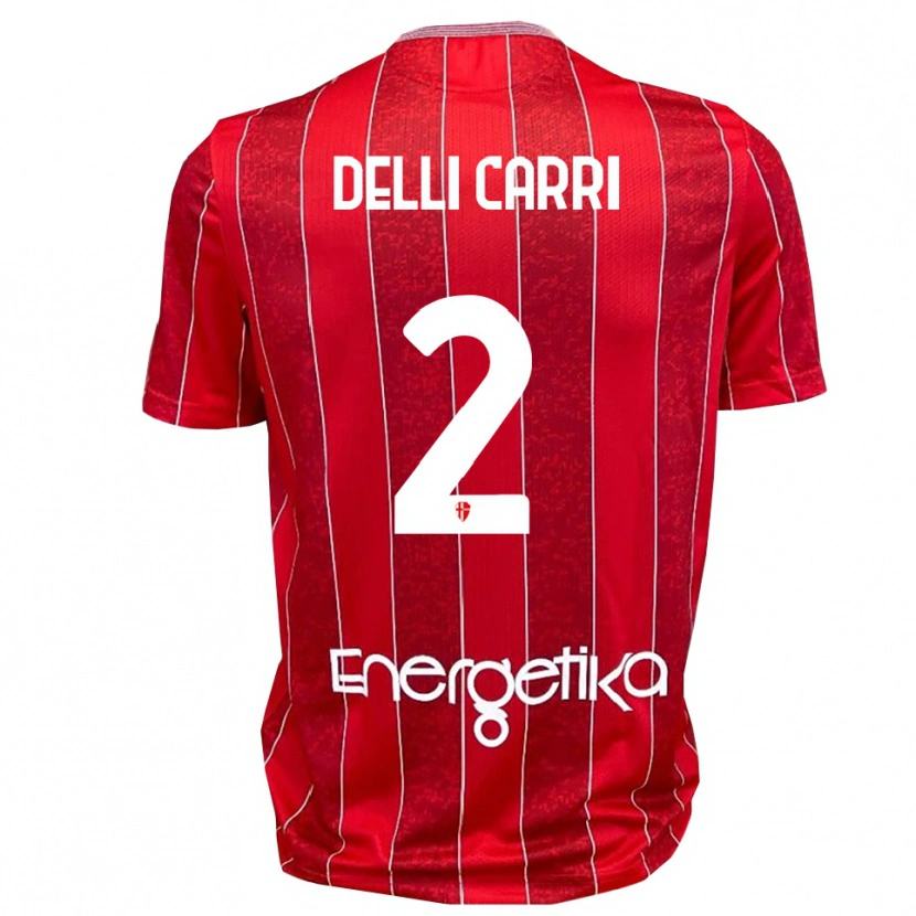 Danxen Kvinnor Filippo Delli Carri #2 Röd Vit Bortatröja Matchtröjor 2025/26 Tröjor T-Tröja