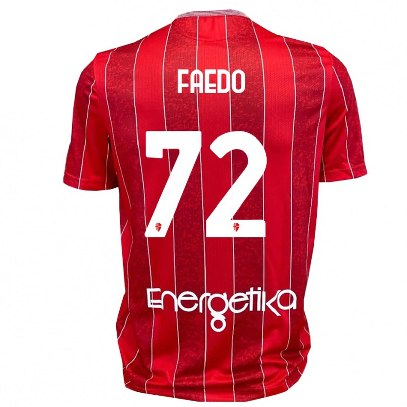 Danxen Kvinnor Carlo Faedo #72 Röd Vit Bortatröja Matchtröjor 2025/26 Tröjor T-Tröja