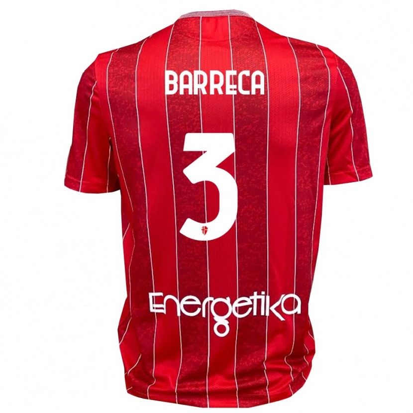 Danxen Kvinnor Antonio Barreca #3 Röd Vit Bortatröja Matchtröjor 2025/26 Tröjor T-Tröja
