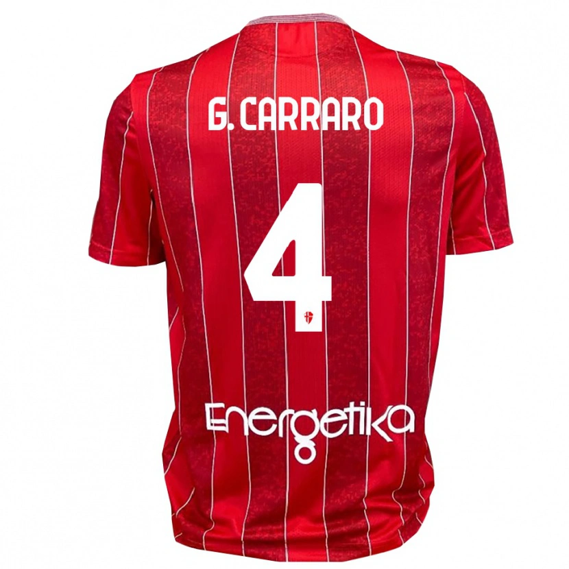 Danxen Kvinnor Giulio Carraro #4 Röd Vit Bortatröja Matchtröjor 2025/26 Tröjor T-Tröja
