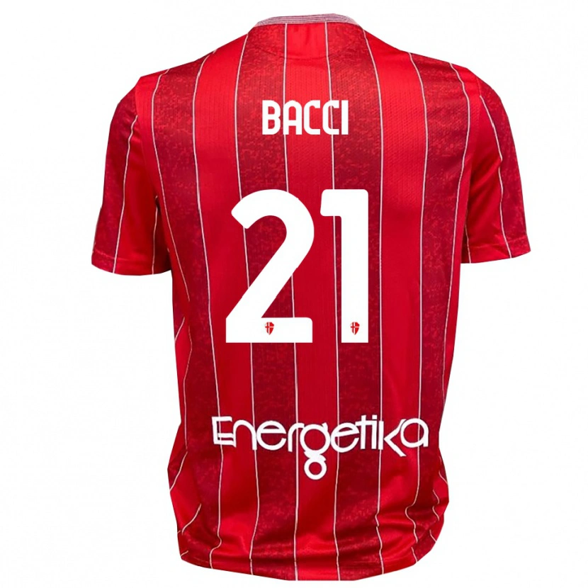 Danxen Kvinnor Jacopo Bacci #21 Röd Vit Bortatröja Matchtröjor 2025/26 Tröjor T-Tröja