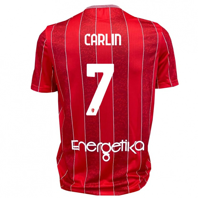 Danxen Kvinnor Pietro Carlin #7 Röd Vit Bortatröja Matchtröjor 2025/26 Tröjor T-Tröja