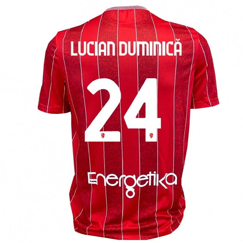 Danxen Kvinnor Nicolae Lucian Duminică #24 Röd Vit Bortatröja Matchtröjor 2025/26 Tröjor T-Tröja