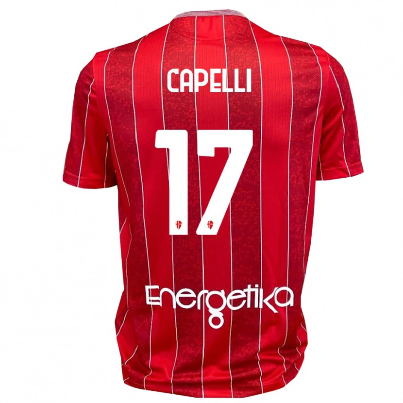 Danxen Kvinnor Alessandro Capelli #17 Röd Vit Bortatröja Matchtröjor 2025/26 Tröjor T-Tröja